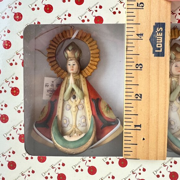 Virgin Mary Christmas Ornaments Set Of 2 Dillards Trimmings - Picture 3 of 4